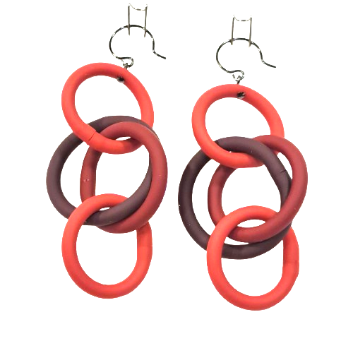 Boucles percées 40 rouge mat SAMUEL CORAUX