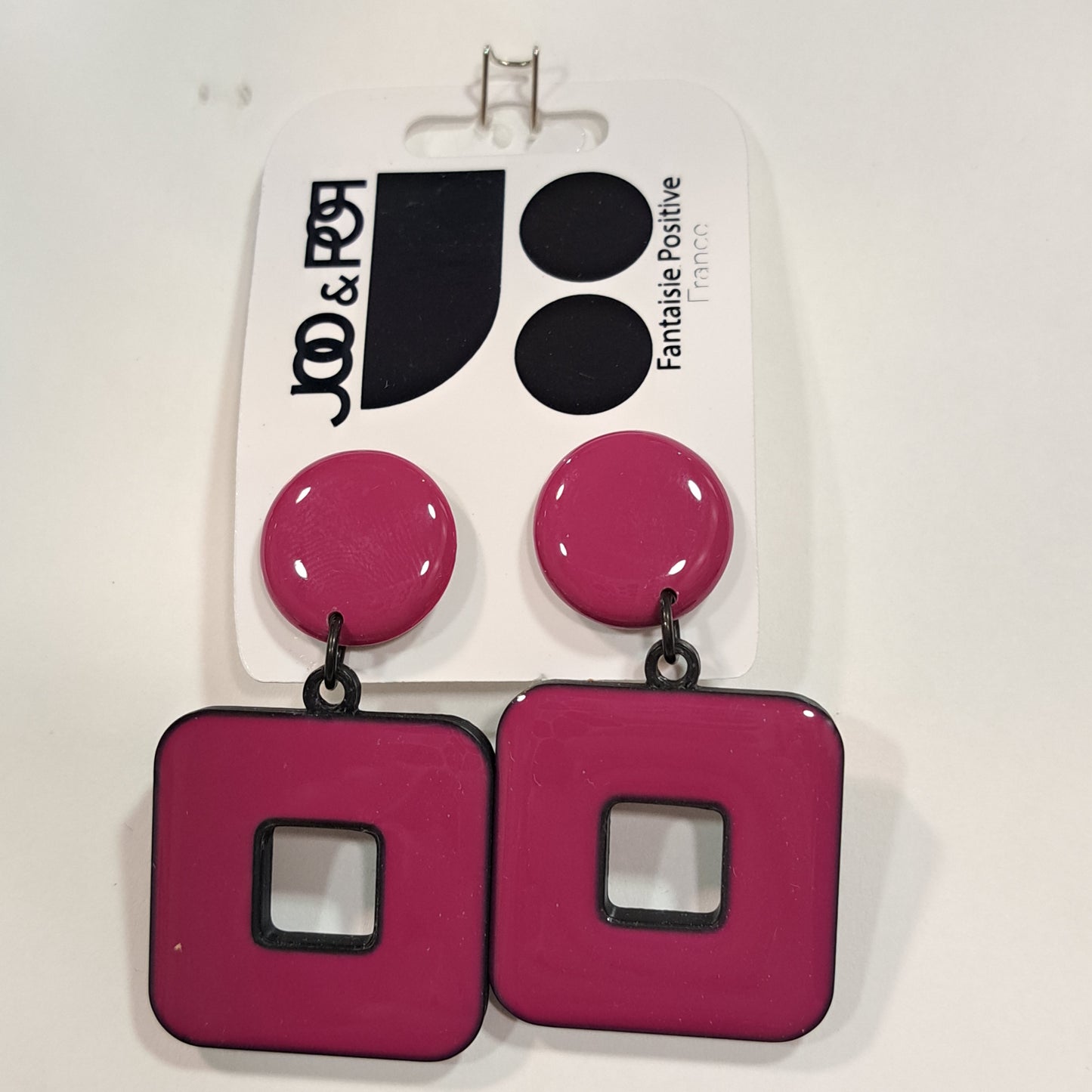 Boucles percées Carré rose THIERRY JOO