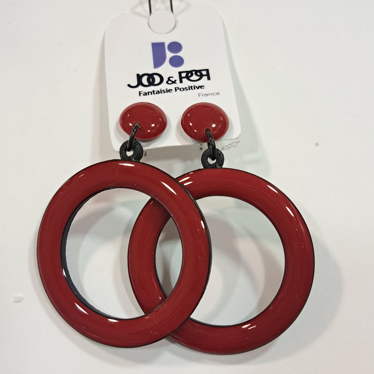 Boucles percées Créole rouge bordeaux THIERRYJOO