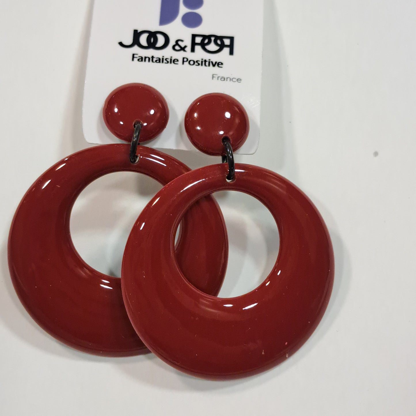 Boucles percées Créole rouge bordeaux THIERRYJOO