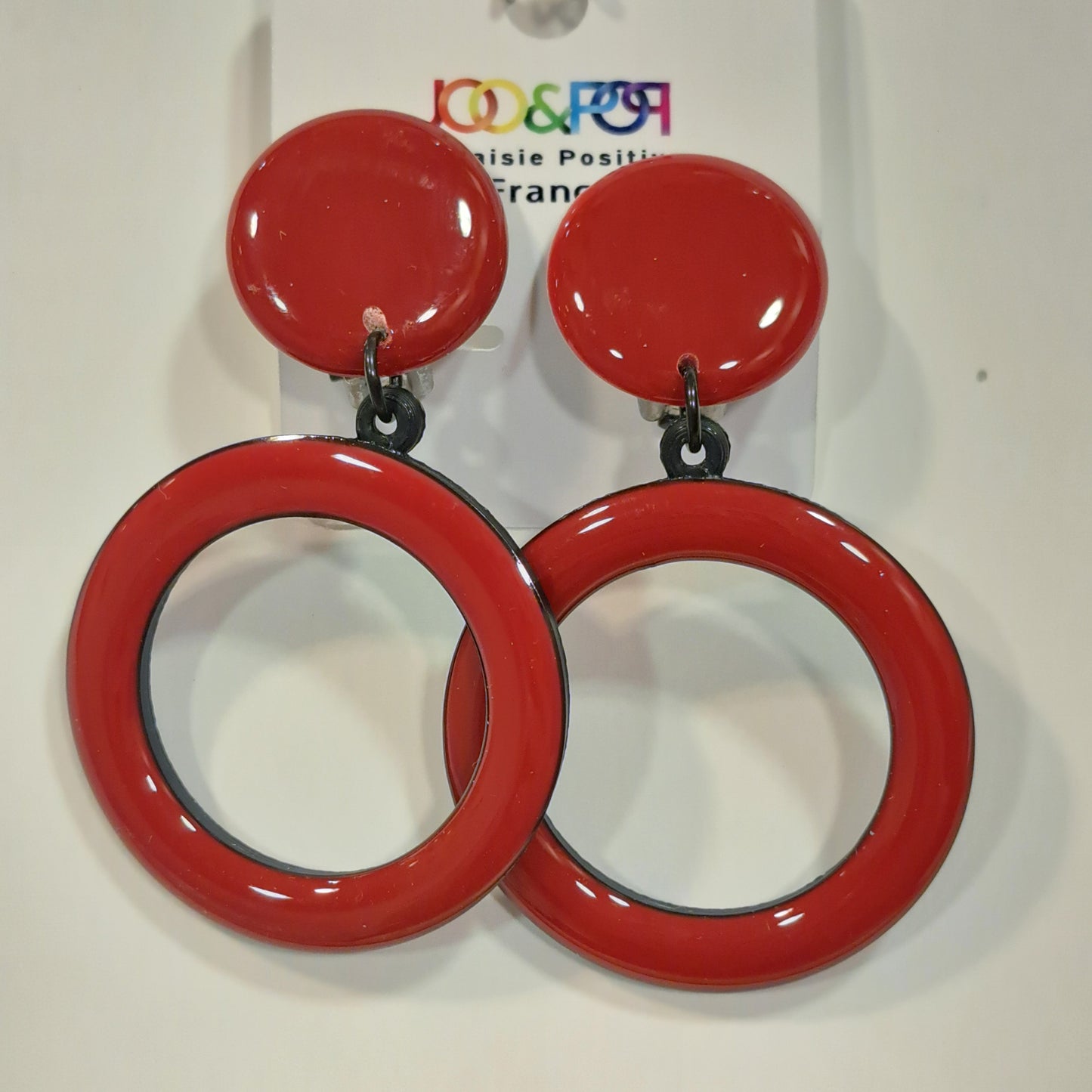 Boucles clips Créole rouge bordeaux THIERRYJOO