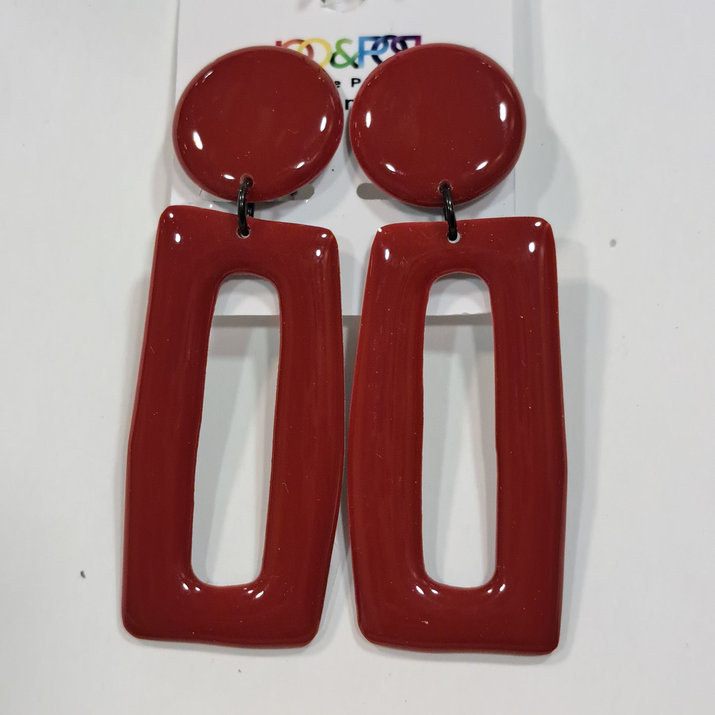 Boucles clips Rectangle GM rouge bordeaux THIERRY JOO