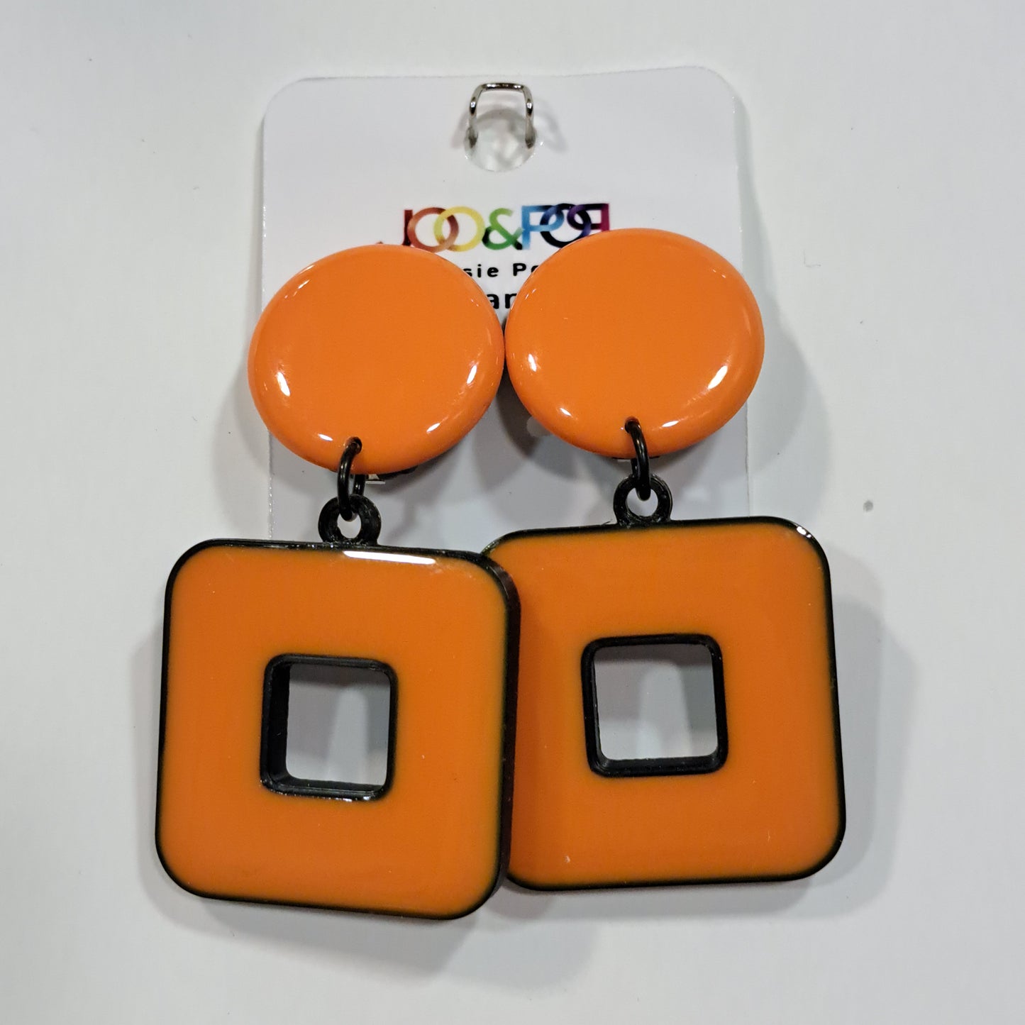 Boucles clips Carré orange THIERRY JOO