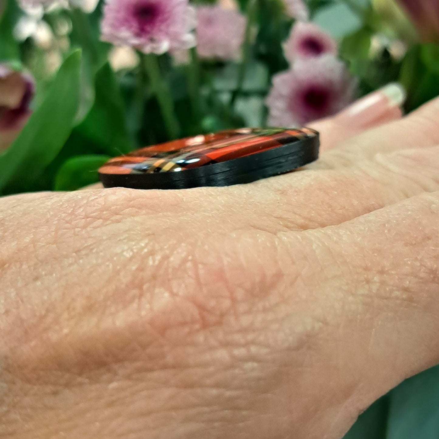 Bague Losange écossais rouge THIERRY JOO