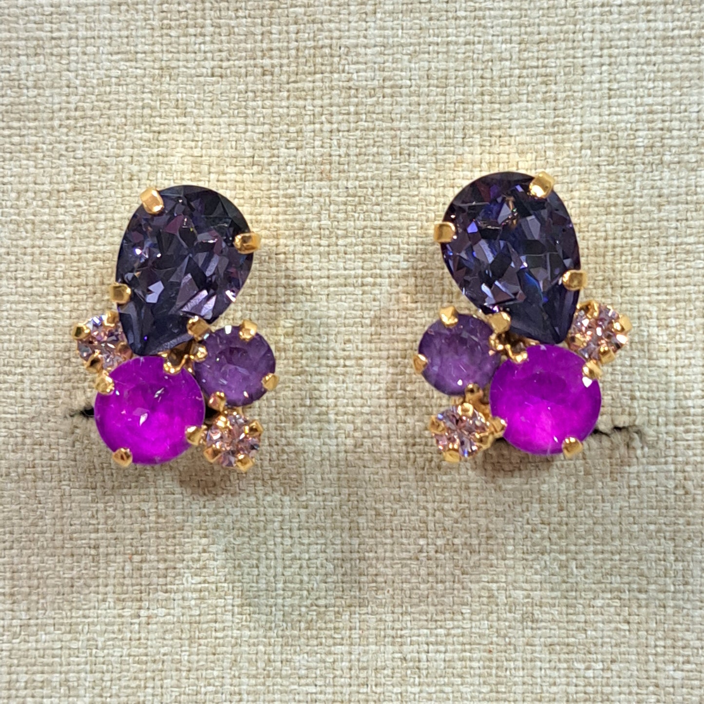 Boucles clips parme violine CREZUS