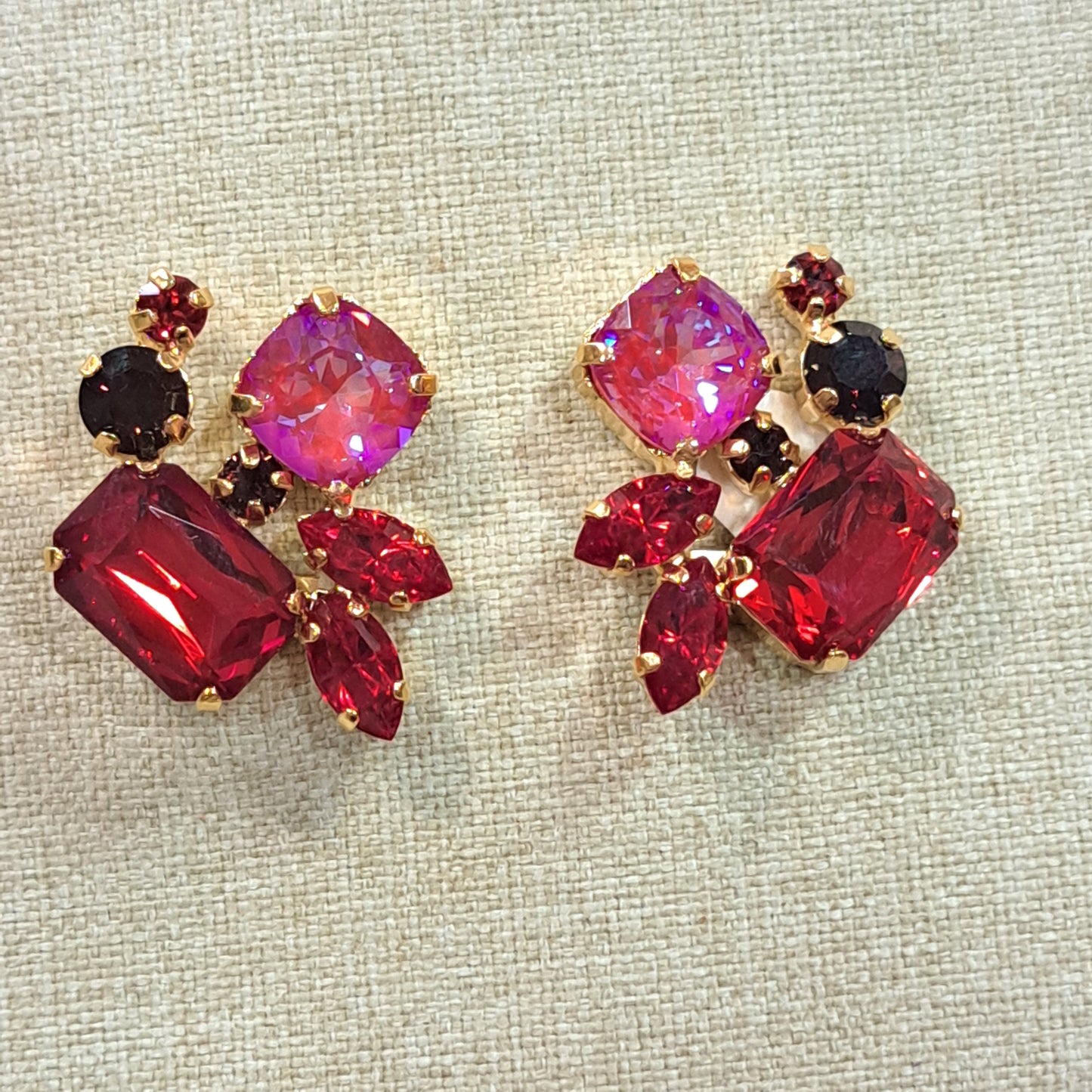 Boucles clips rouge CREZUS
