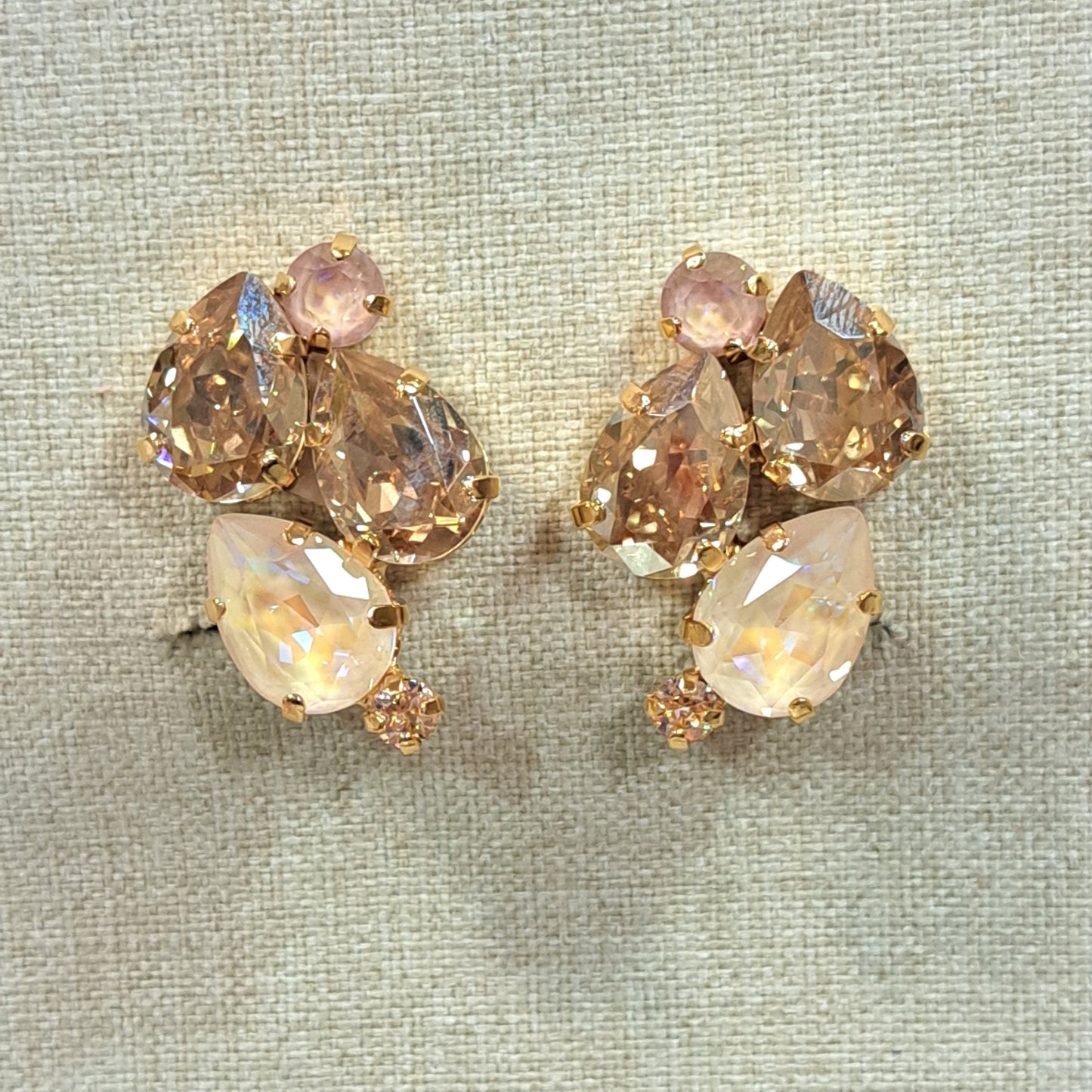 Boucles clips doré beige CREZUS