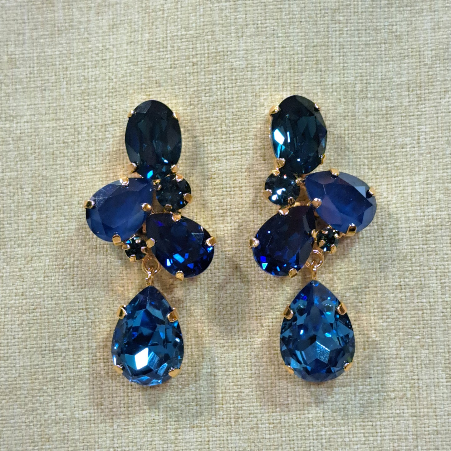 Boucles clips pendantes bleu CREZUS