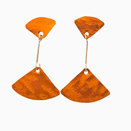 Boucles percées Triangle orange OANA MILLET