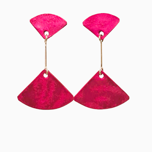 Boucles percées Triangle rouge OANA MILLET