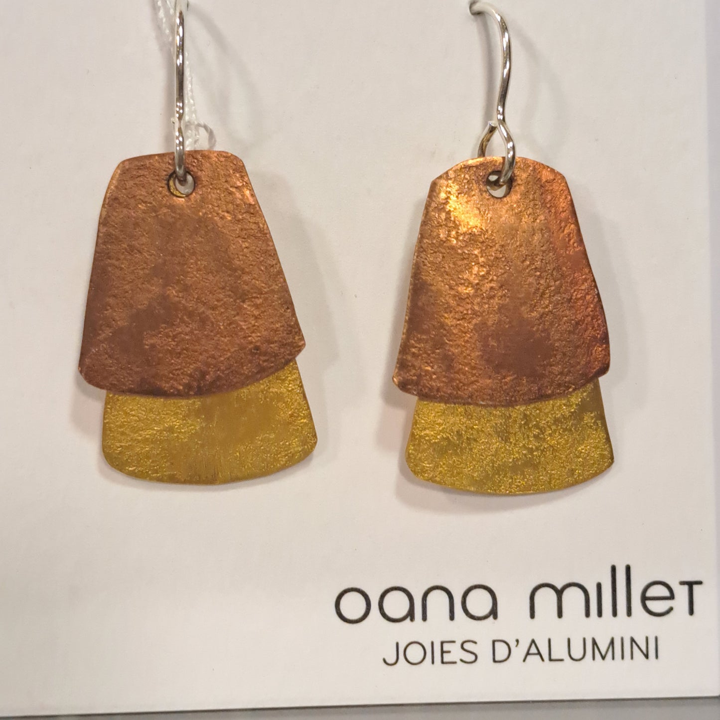 Boucles percées Trapèzes cuivre jaune OANA MILLET