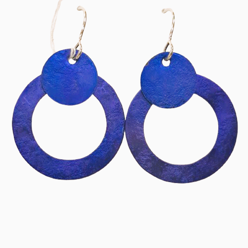 Boucles percées Cercle bleu OANA MILLET