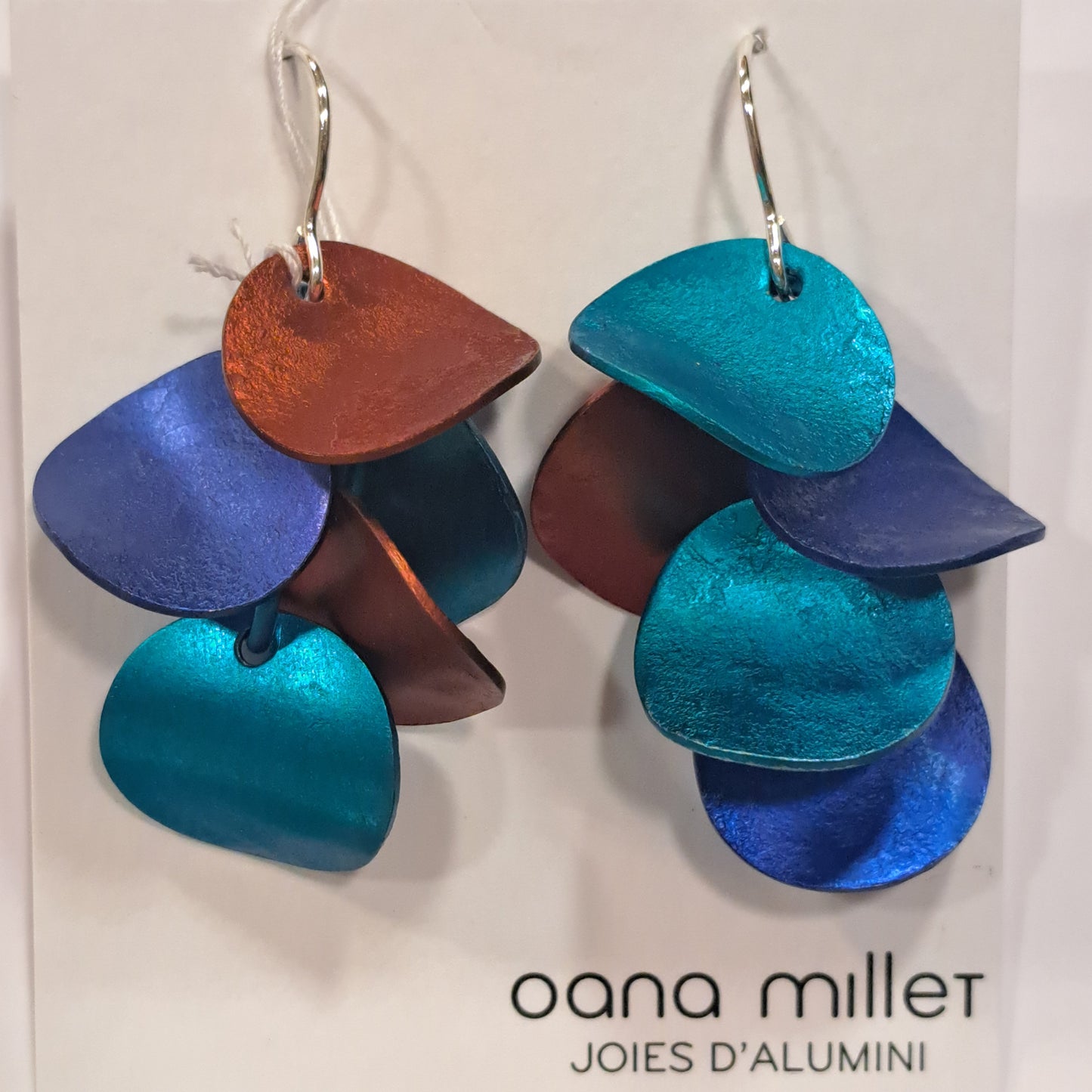 Boucles percées Chips bleu cuivre OANA MILLET