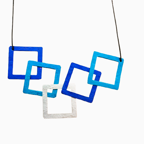 Collier Carrés bleu OANA MILLET