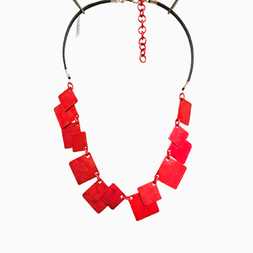 Collier Carrés rouge OANA MILLET