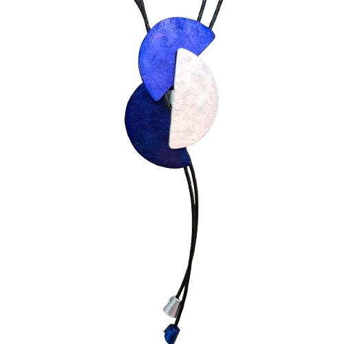 Collier sautoir Demi-Lune bleu blanc OANA MILLET
