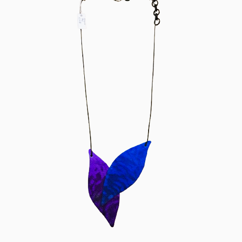 Collier Feuilles bleu et violet OANA MILLET