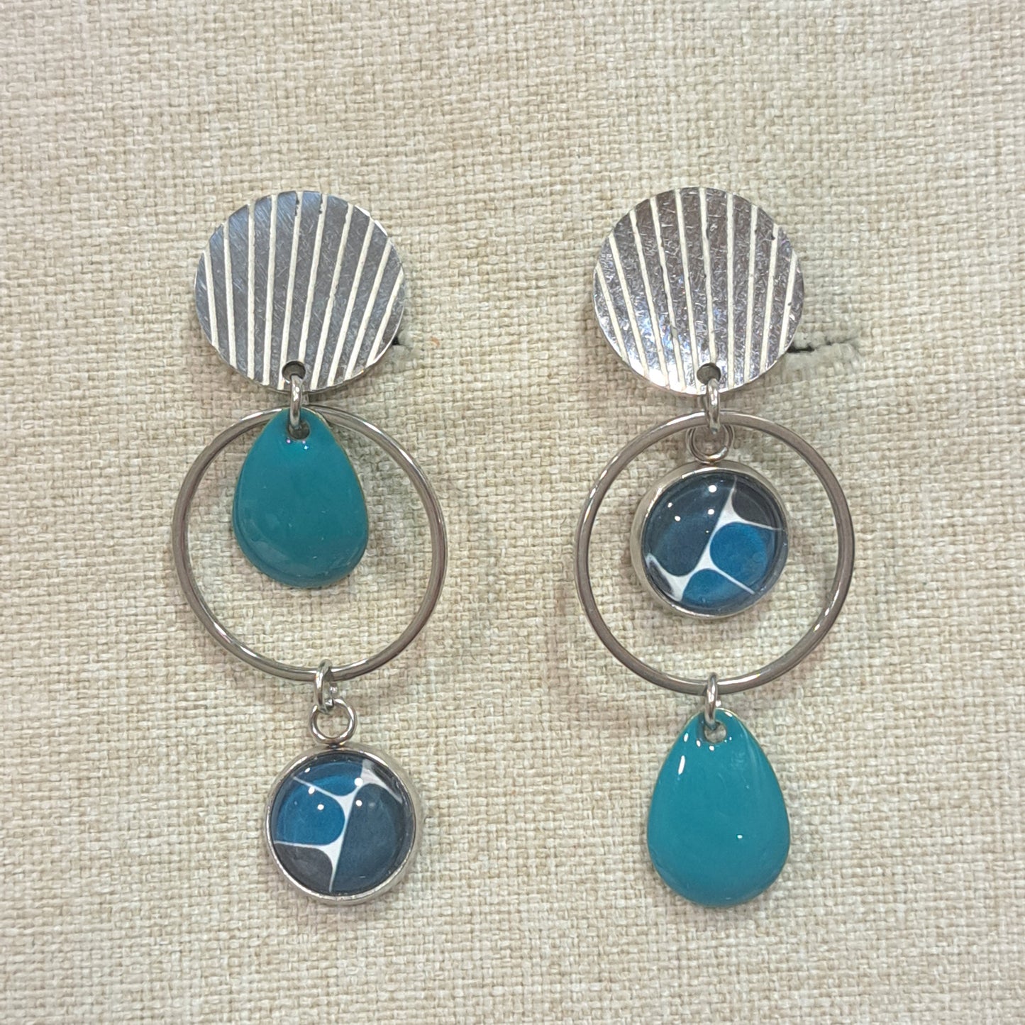 Boucles Clips Sydney bleu UN CHAT QU'A SA PUCE