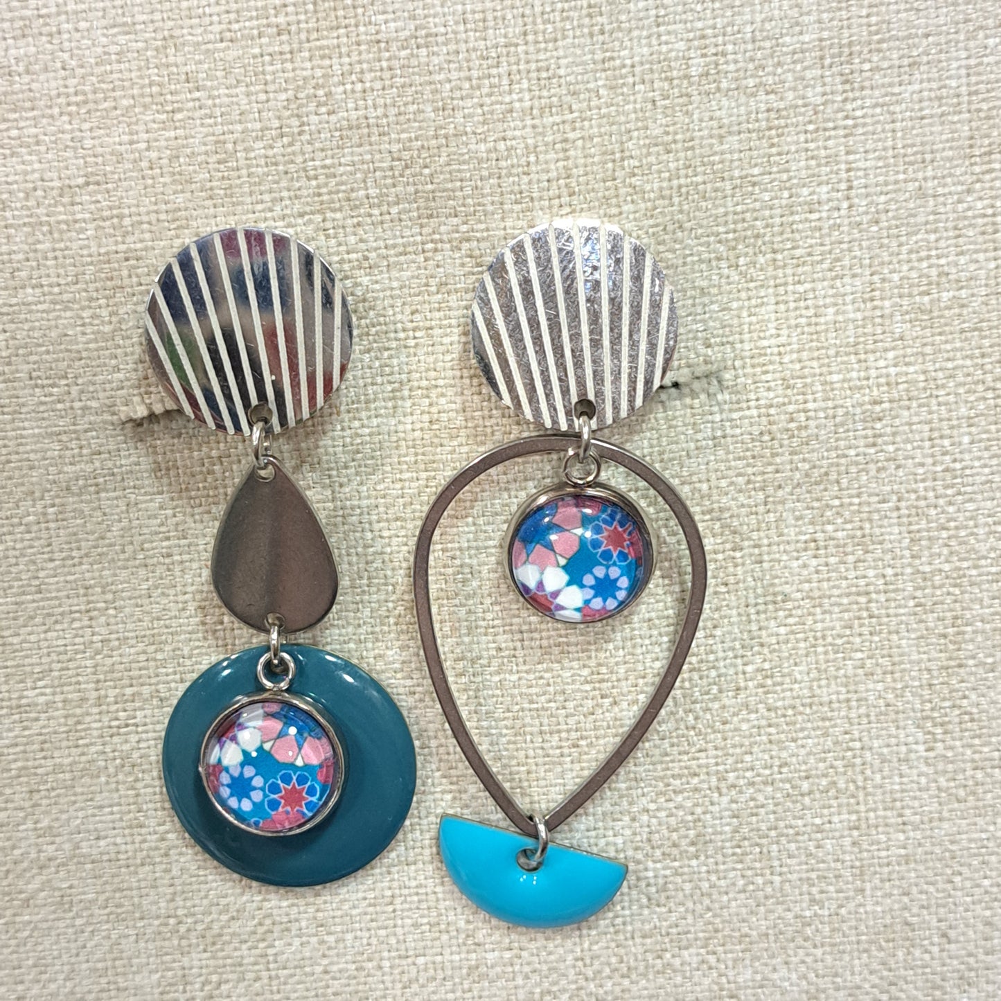 Boucles Clips Toronto bleu UN CHAT QU'A SA PUCE