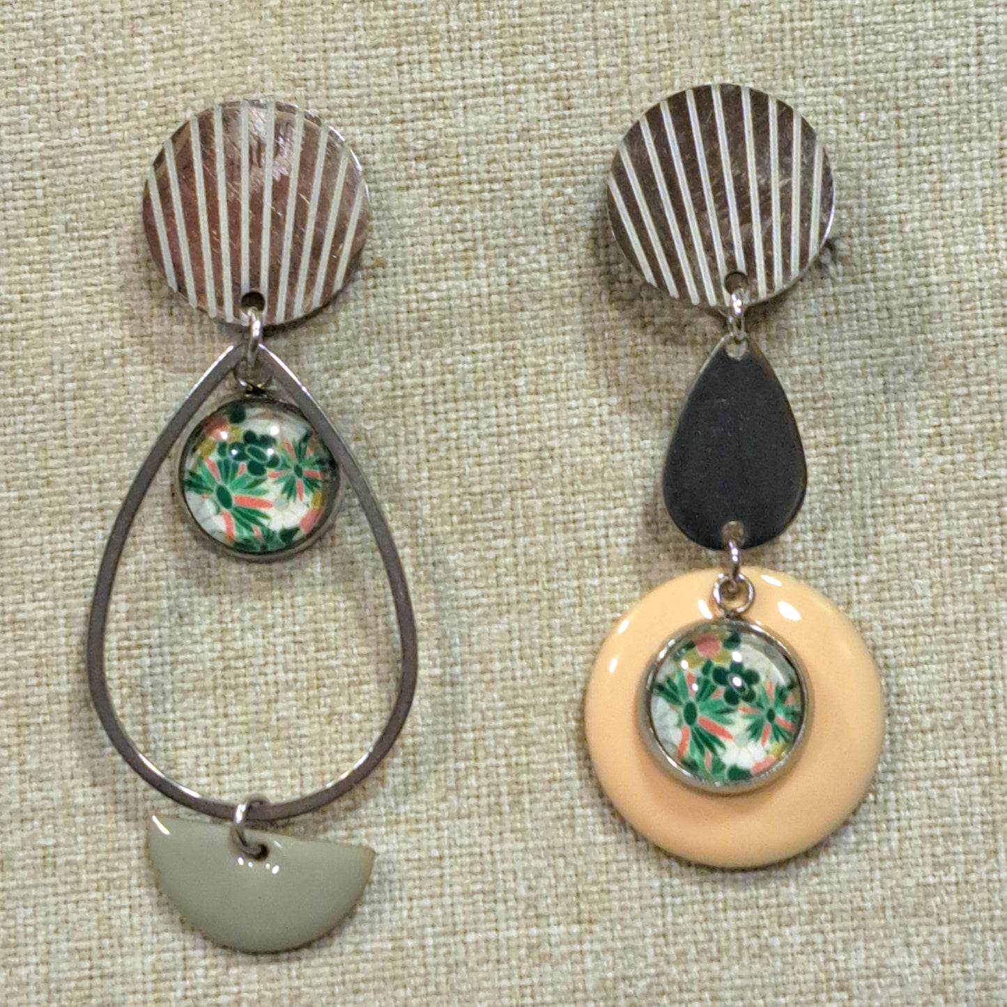 Boucles Clips Toronto sauge pêche UN CHAT QU'A SA PUCE