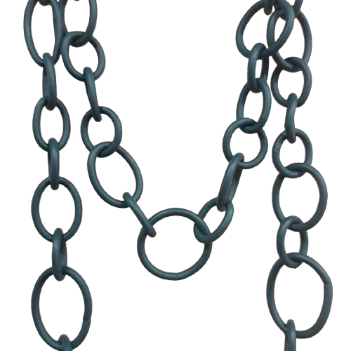 Collier sautoir Maillons bleu pétrole Fancy
