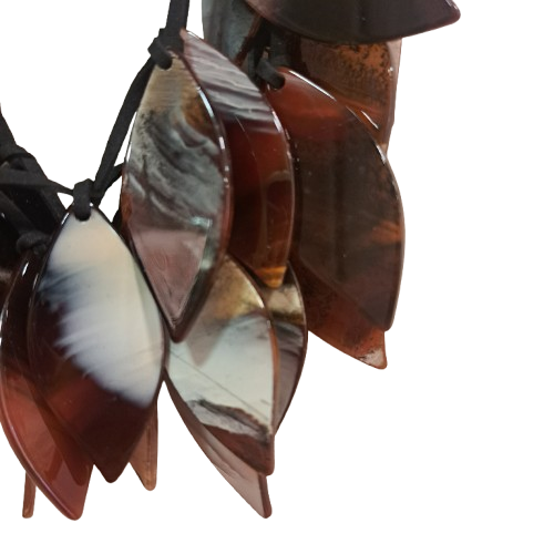 Collier Feuilles corne FANCY F