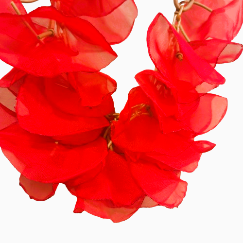 Collier Pétales middle rouge beige Fancy