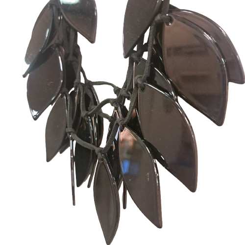 Collier Feuilles noir FANCY F