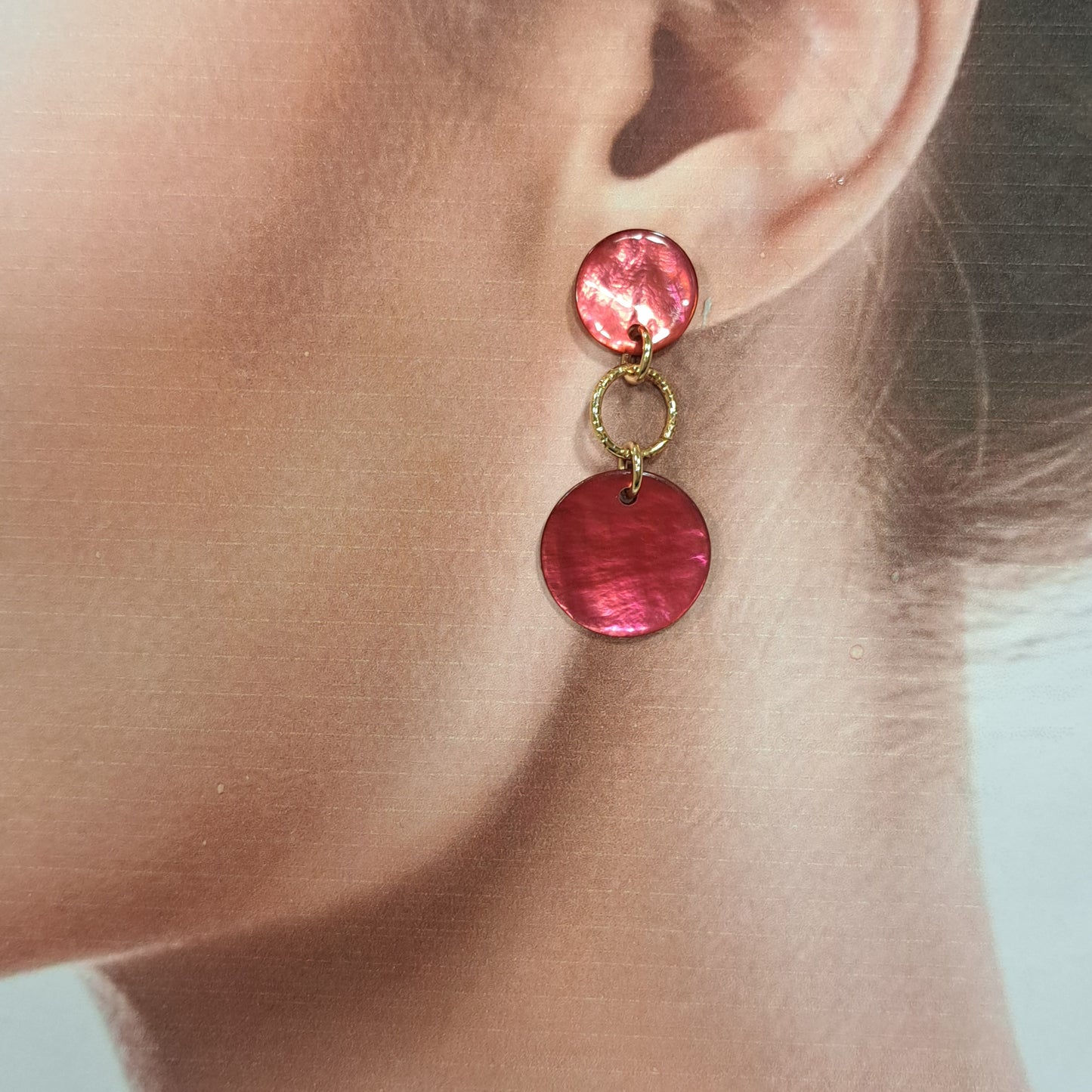 Boucles percées Véra rose fuchsia LA PETITE SARDINE