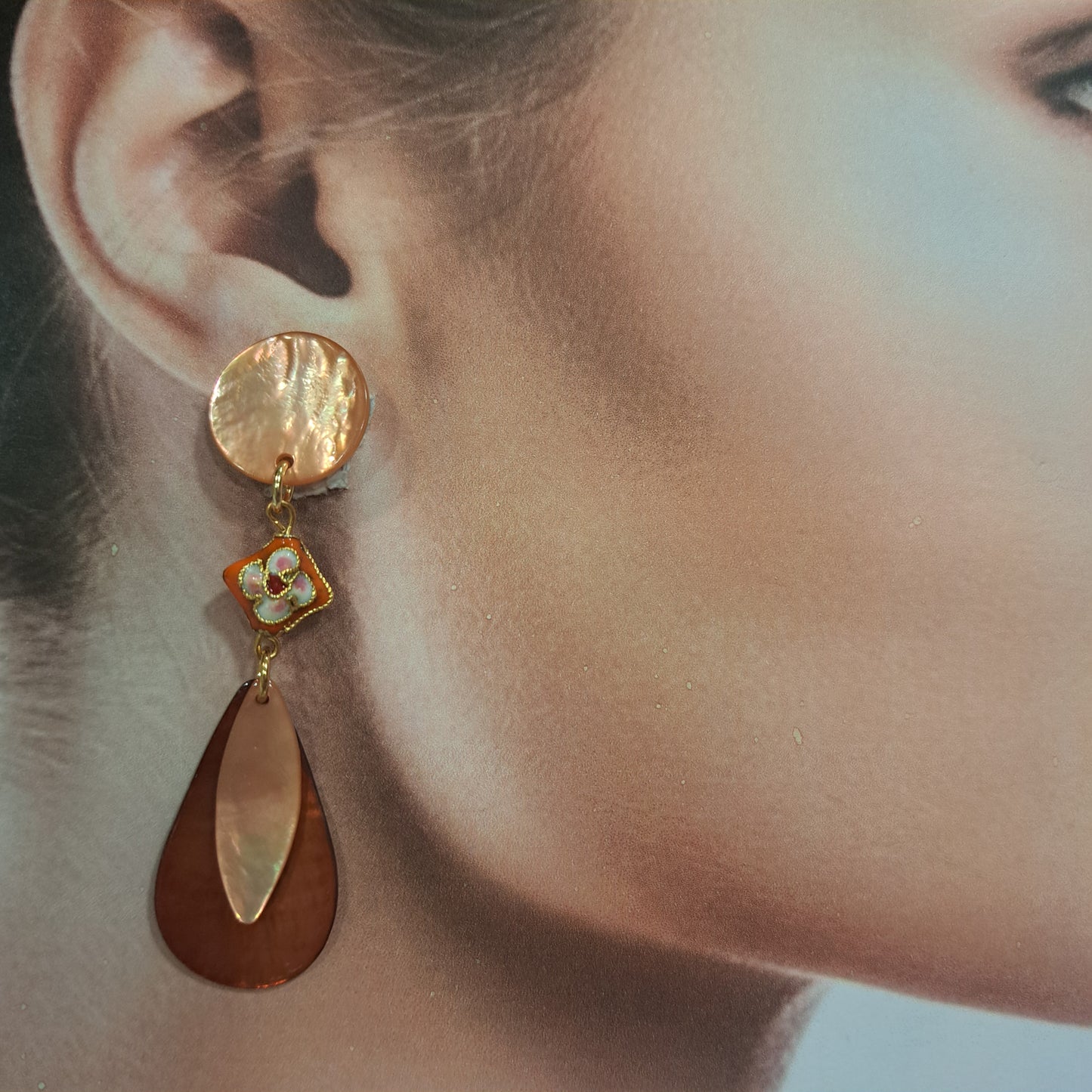 Boucles clips Goutte orange saumon LA PETITE SARDINE