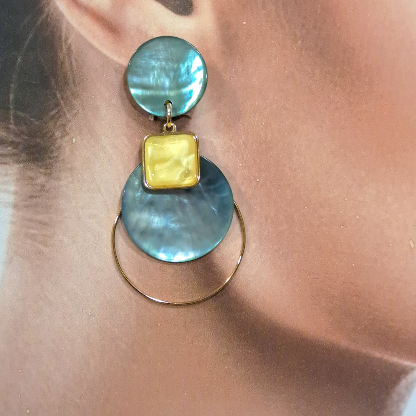 Boucles clips Duo bleu jaune LA PETITE SARDINE