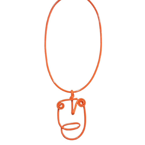 Collier Tête In orange SAMUEL CORAUX