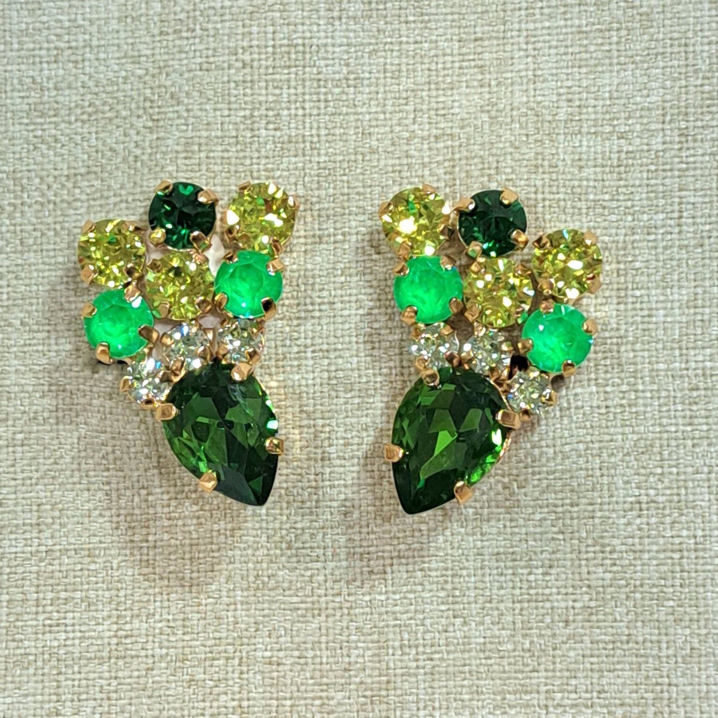 Boucles clips vert CREZUS