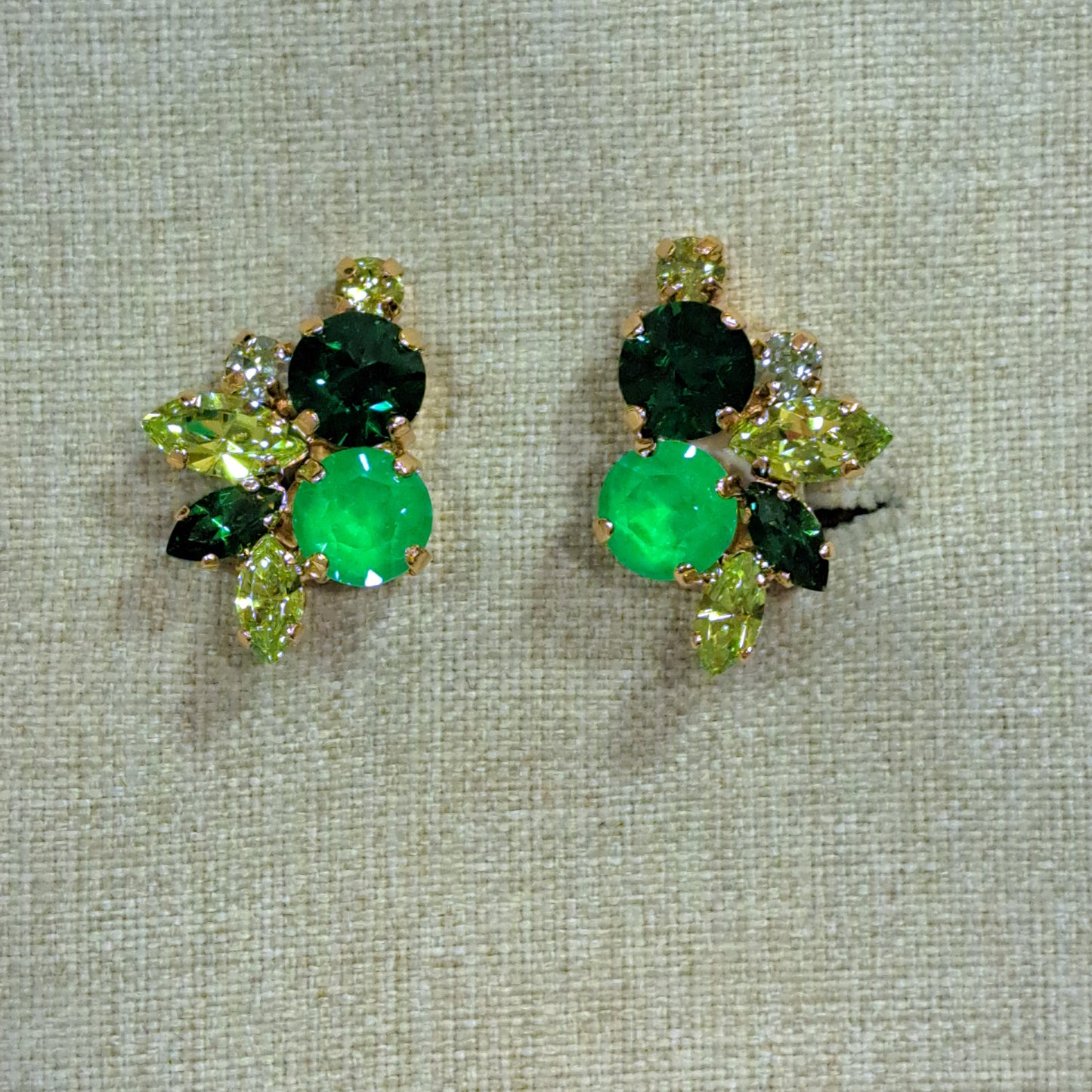 Boucles clips vert CREZUS