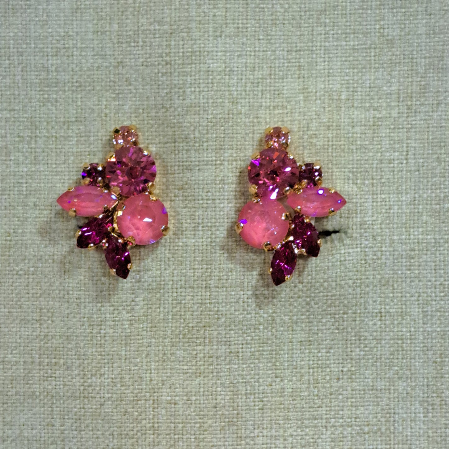 Boucles clips rose CREZUS