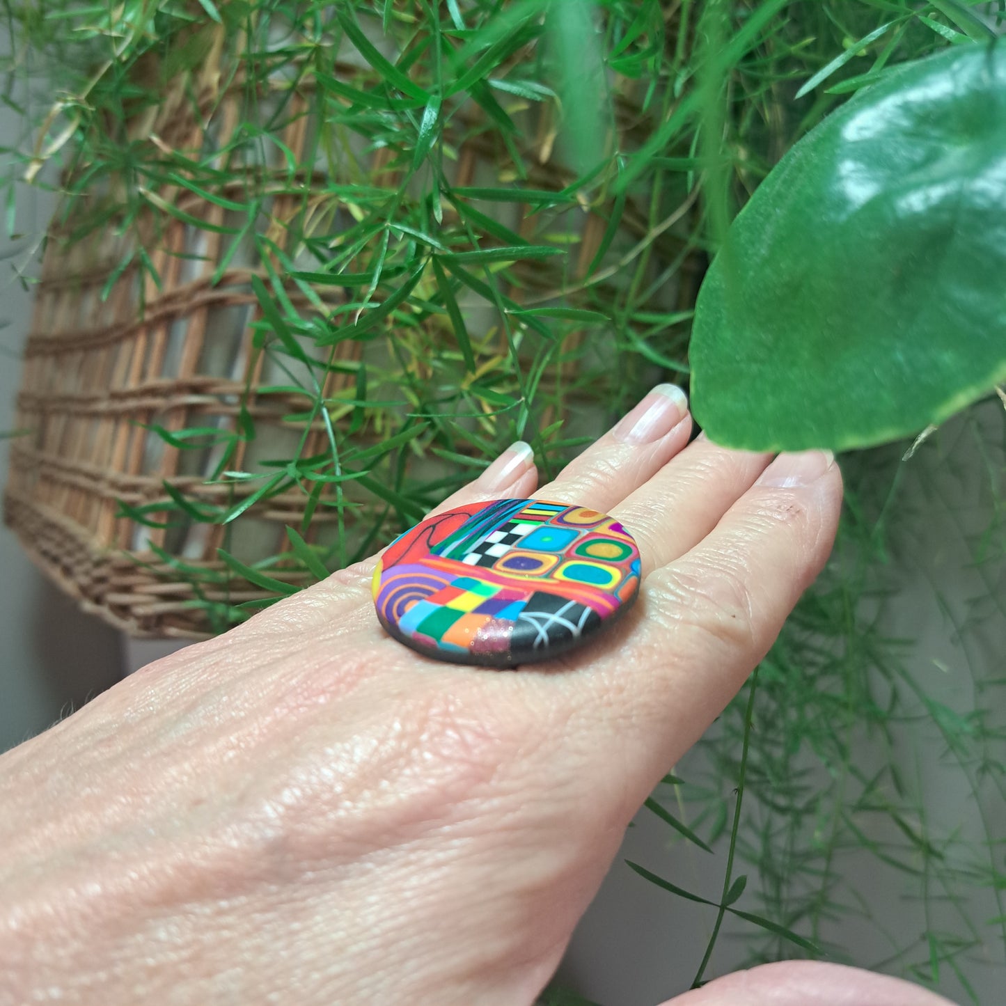 Bague Rond XL multicolore LIZ CREATIONS