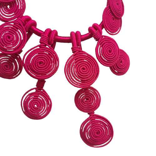 Collier Demoiselle rose fuchsia NAF BIJOUX