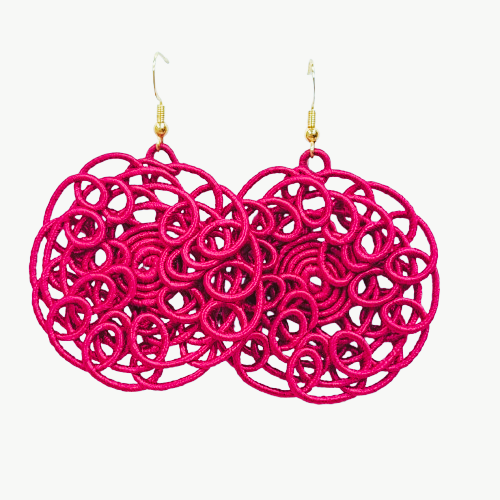 Boucles percées Fili XXL rose fuchsia NAF BIJOUX