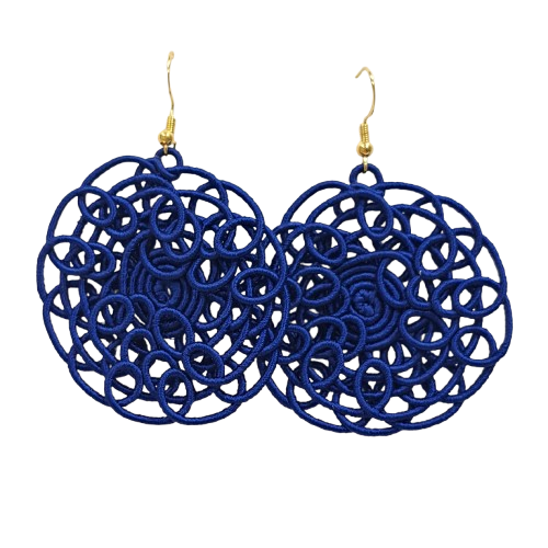 Boucles percées Fili XXL bleu NAF BIJOUX