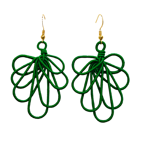Boucles percées Yassine vert NAF BIJOUX