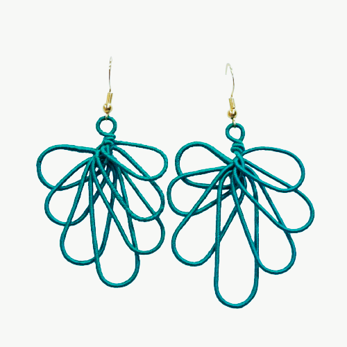 Boucles percées Yassine bleu turquoise vert NAF BIJOUX