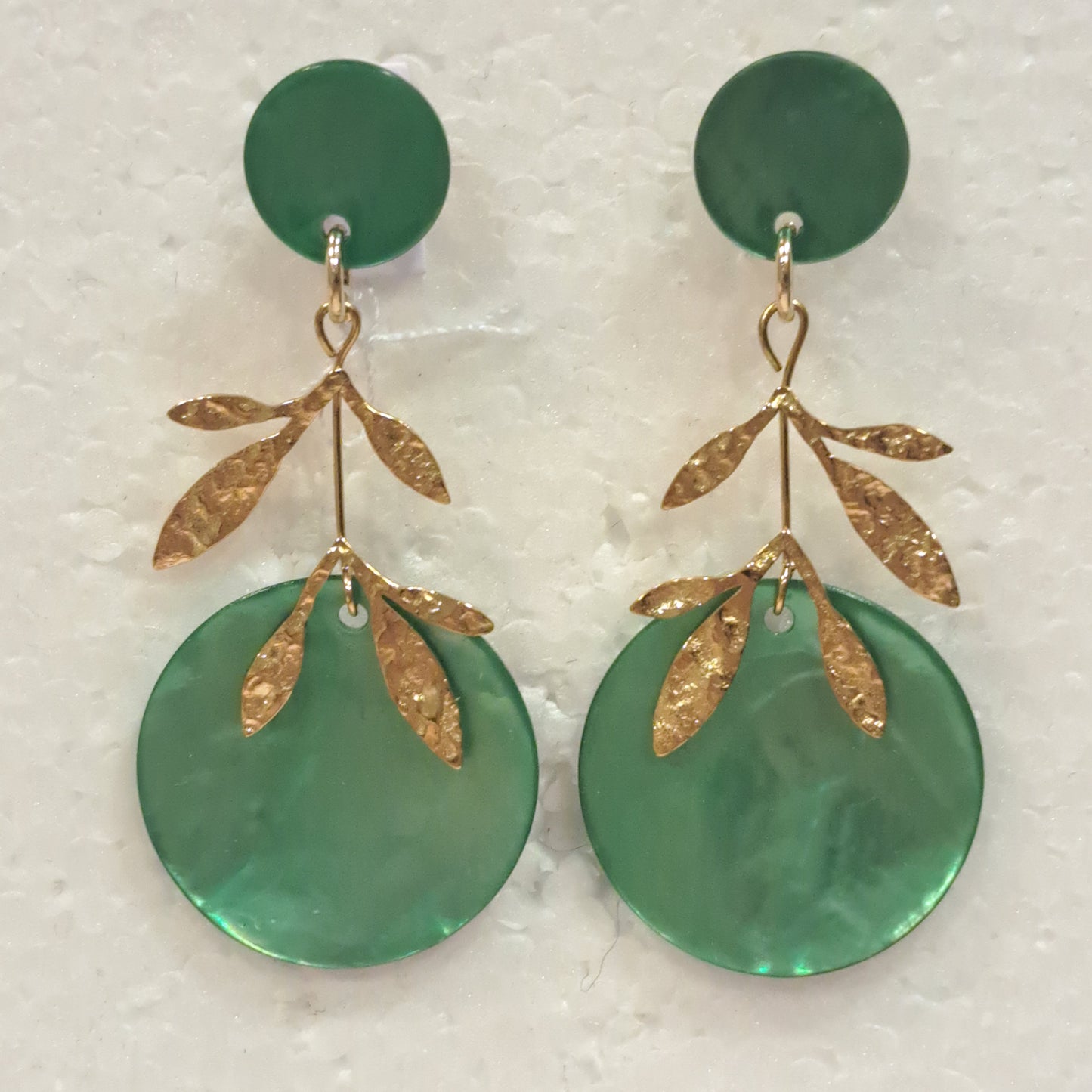 Boucles percées Feuilles vert LA PETITE SARDINE