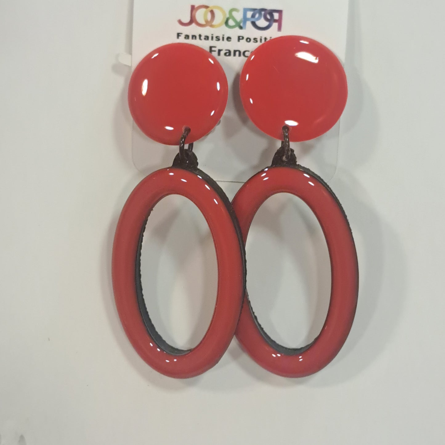 Boucles clips Ovale rouge THIERRY JOO