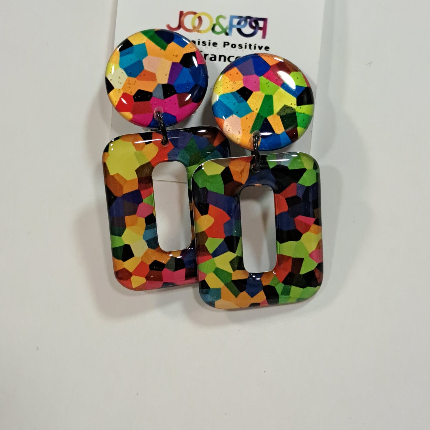 Boucles clips Rectangle PM Mosaïque THIERRY JOO