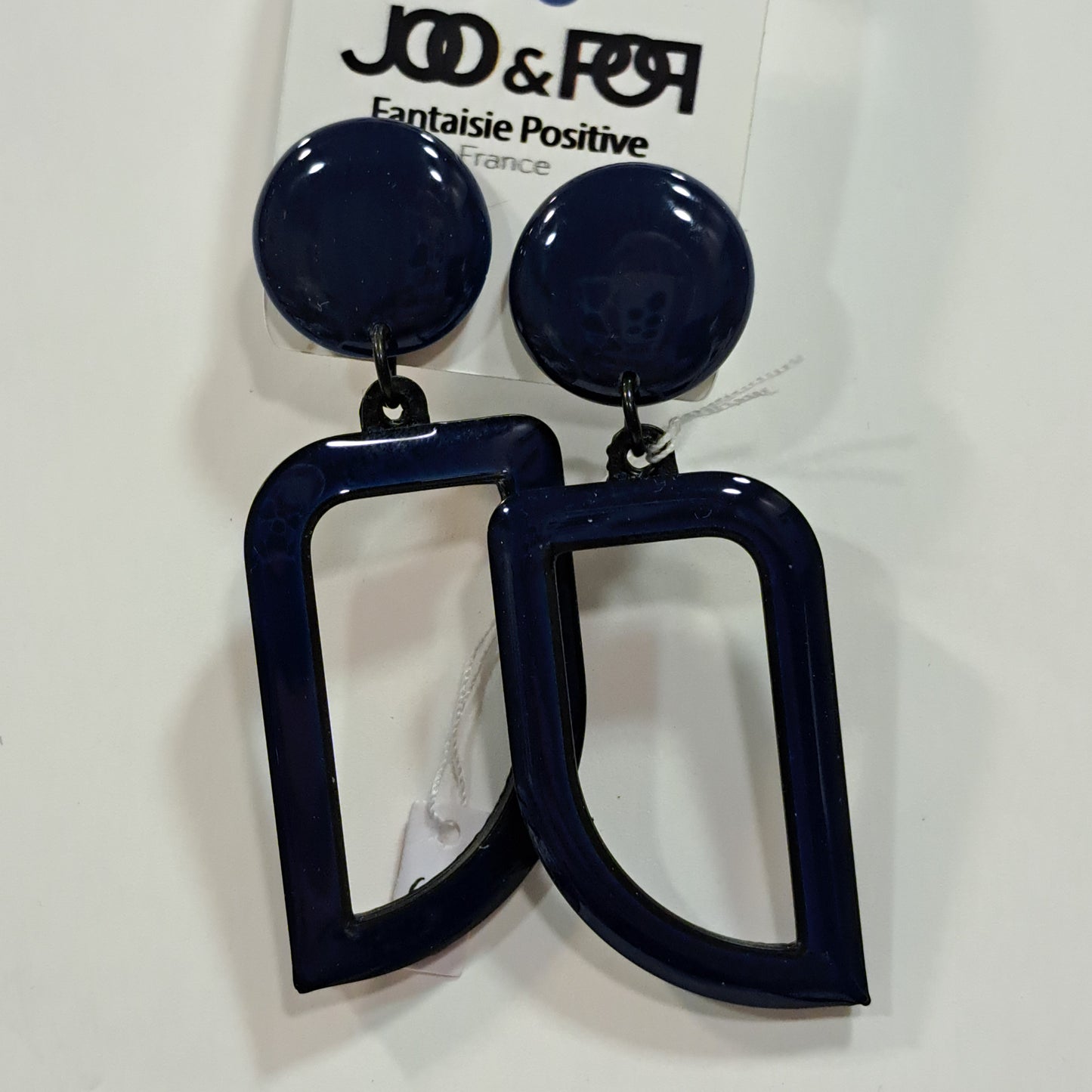 Boucles percées Virgule bleu marine THIERRYJOO