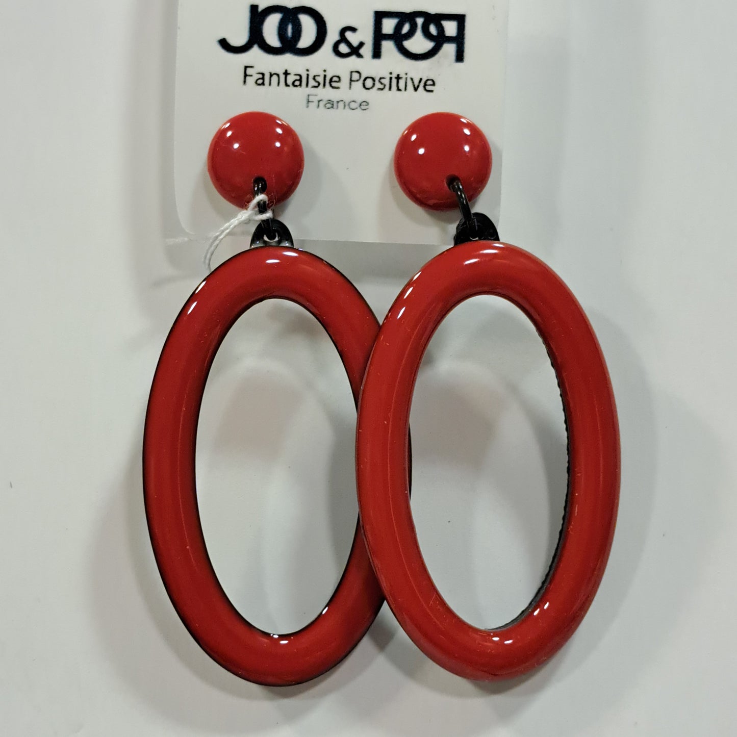 Boucles percées Ovale rouge THIERRY JOO