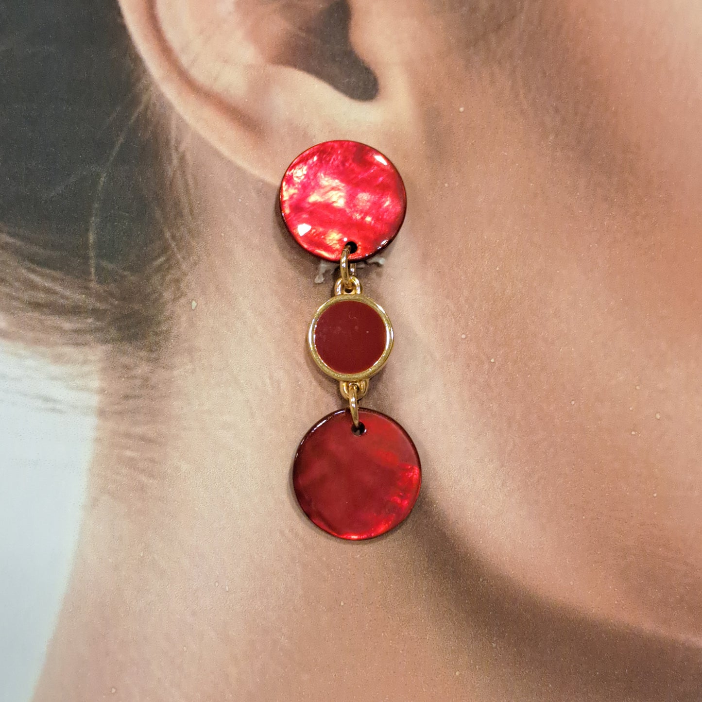 Boucles clips Pastilles rouge LA PETITE SARDINE