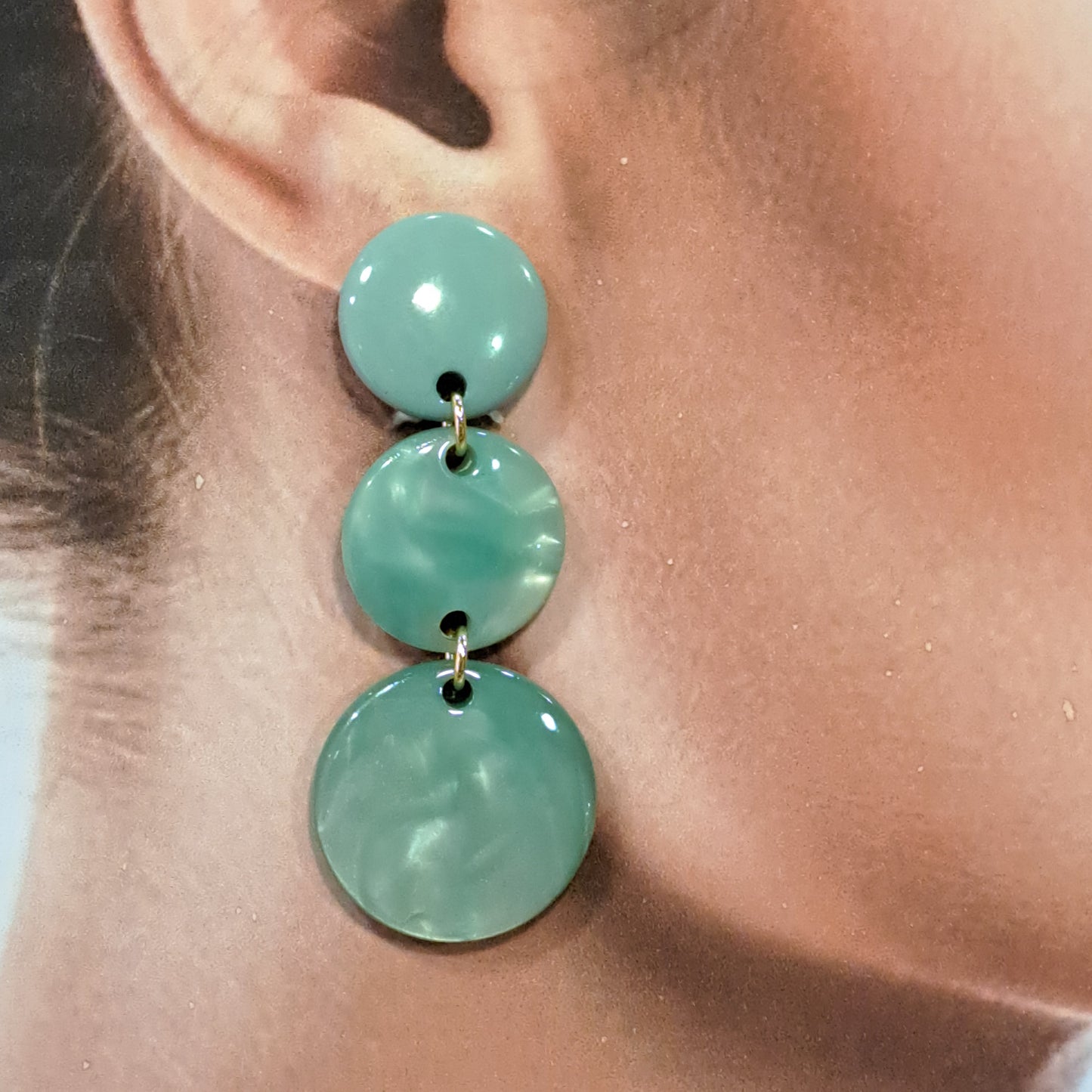 Boucles clips Nyx vert d'eau BELLE MISS