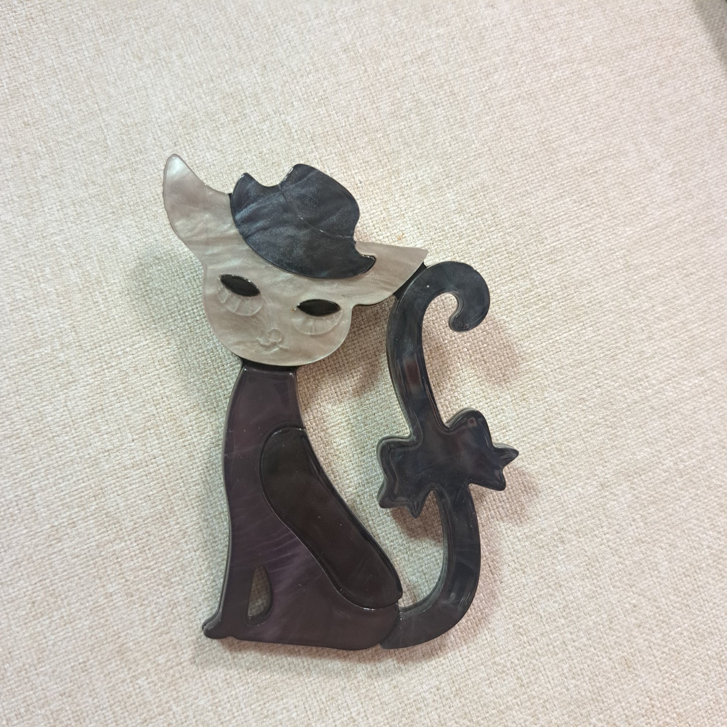 Broche Chat gris BMISS