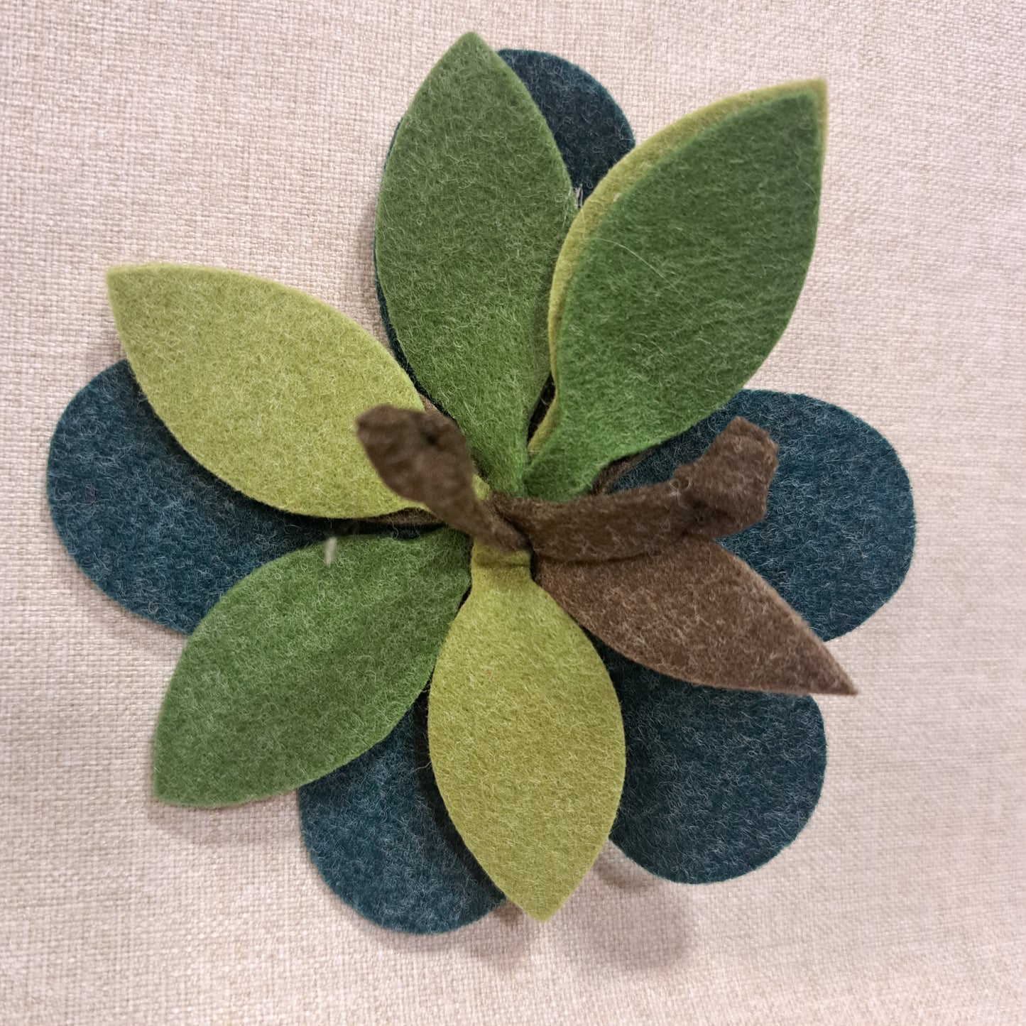 Broche Fleur feutrine vert Fancy F